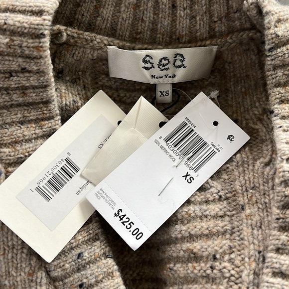 SEA New York Polly Wool Cable Knit Cardigan Sweater, Size XS New w/Tag $425 - Picture 12 of 13